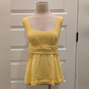 Anthropologie Yellow Empire-Waist Tie Tank
